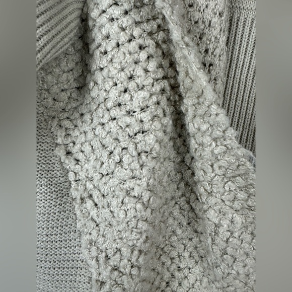 Chico's Oatmeal Popcorn Knit Open Front Wool Blend Cardigan Size 3 (XL/16) - Picture 3 of 11